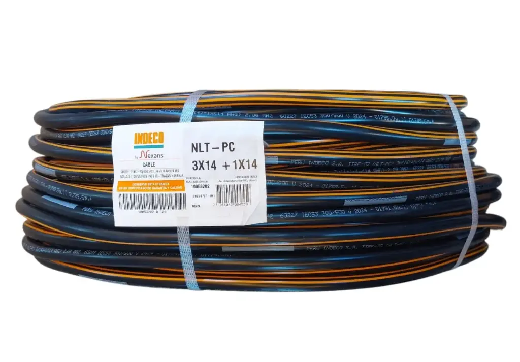 ROLLO DE CABLE VULCANIZADO NLT 4X14 AWG INDECO