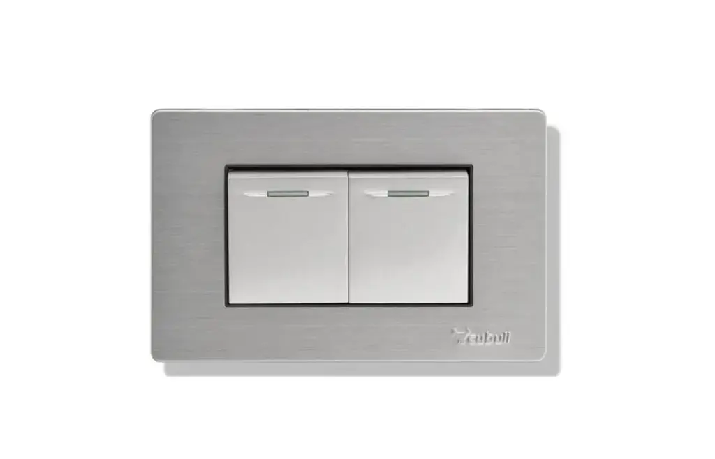 INTERRUPTOR DOBLE ACERO EMPOTRADO  CUBULL