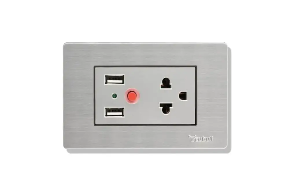 TOMACORRIENTE + 2 USB ACERO EMPOTRADO CUBULL