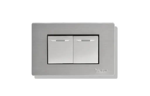INTERRUPTOR DOBLE ACERO EMPOTRADO  CUBULL