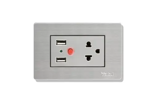 TOMACORRIENTE + 2 USB ACERO EMPOTRADO CUBULL