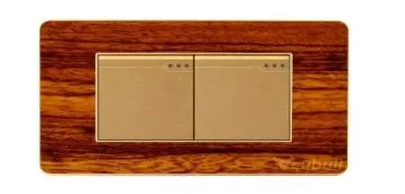 INTERRUPTOR DOBLE EMPOTRADO MADERA CUBULL