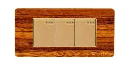 INTERRUPTOR TRIPLE EMPOTRADO MADERA CUBULL