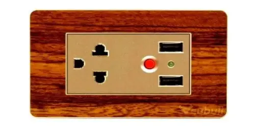 TOMACORRIENTE + 2 USB MADERA EMPOTRADO CUBULL